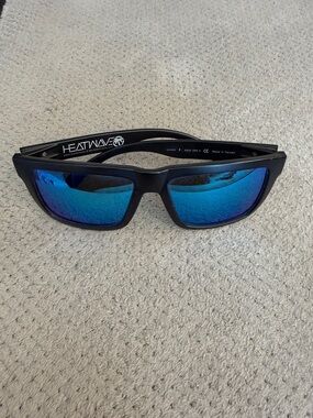 Men's Polarized Sunglasses - Black Frame Blue Mirrored Lenses